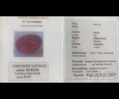 ANELLO ORO 18kt. DIAMANTI E RUBINO NATURALE Cert. - 6