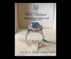 ANELLO ORO 18kt. DIAMANTI E ZAFFIRO CERT. 5,90