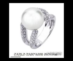 ANELLO ORO 18kt. CON DIAMANTI PERLA AUSTRALIANA