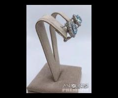 ORECCHINI ORO 18kt. CON DIAMANTI ED ACQUAMARINE