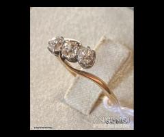 Anello antico fine 800 trilogy e diamanti antichi