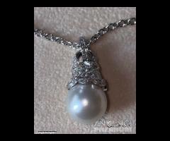 COLLANA PERLA AUSTRALIANA ORO 18kt. E DIAMANTI