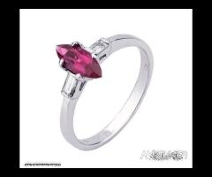 ANELLO ORO 18kt. DIAMANTI E RUBINO MARQUISE