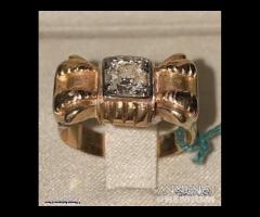 ANELLO ANTICO "TANK" ORO 18kt. E DIAMANTE
