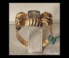 ANELLO ANTICO "TANK" ORO 18kt. E DIAMANTE