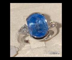 ANELLO ORO 18kt. DIAMANTI GOCCE E ZAFFIRO ct. 8,35