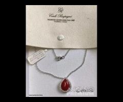 COLLANA ORO 18kt. CON DIAMANTI E CORALLO NATURALE