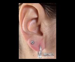 ORECCHINI CERCHI ORO 18kt. E DIAMANTI NATURALI