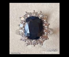 ANELLO ORO 18kt. CON DIAMANTI E ZAFFIRO ct. 4,70