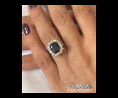 ANELLO ORO 18kt. CON DIAMANTI E ZAFFIRO ct. 4,70