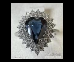 ANELLO ORO 18kt. DIAMANTI E ZAFFIRO CUORE NATURALE