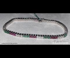 BRACCIALE TENNIS ITALIA ORO 18kt. PIETRE PREZIOSE