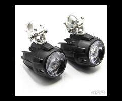 2 Fari moto led 40w + Cablaggio + Staffe Metallo