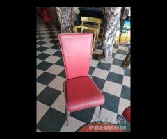 4 Sedie Di Pelle Colore Rosso