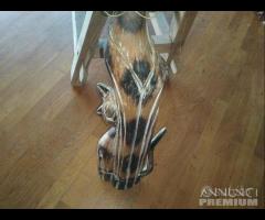 Statuetta In Legno Raffigurante Un Gatto
