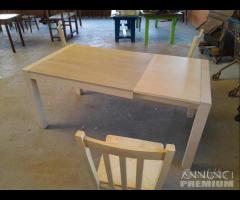 Tavolo In Legno Rettangolare Allungabile Con Sedie - 10