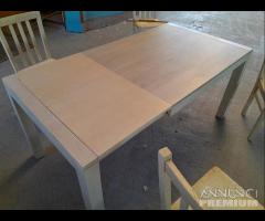 Tavolo In Legno Rettangolare Allungabile Con Sedie - 11