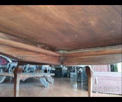 Tavolino Tondo In Legno Restaurato - 6