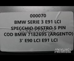 BMW Serie3 E90 LCI specchio destro 5 pin 0065/0070 - 8