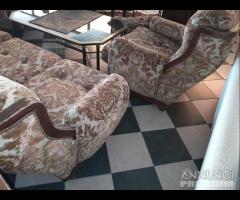 Salottino Vintage In Velluto 2 Poltrone + Divano - 8