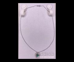 COLLANA ORO 18kt. CON DIAMANTI E SMERALDO NATURALE