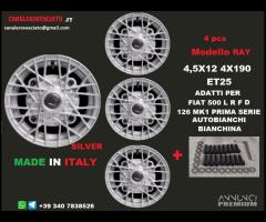 Cerchi RAY SILVER 4,5x12 4x190 fiat 500 l f r