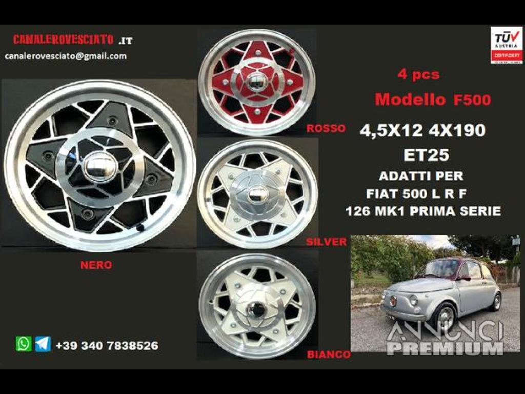 Cerchi f500 millemiglia 4,5x12 4x190 et25 fiat 500 - 1