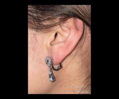ORECCHINI ORO 18kt. CON DIAMANTI ED ACQUAMARINE
