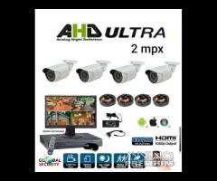 Kit di videosorveglianza 4 canali AHD FULL-HD