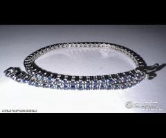 BRACCIALE TENNIS ORO 18kt. CON ZAFFIRI NATURALI
