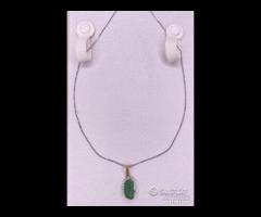 COLLANA ORO 18kt. DIAMANTE E SMERALDO INCISO 7,68
