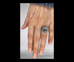 ANELLO ORO 18kt DIAMANTI ED ACQUAMARINA ct. 3,81