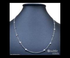 COLLANA IN ORO BIANCO 18kt. CON DIAMANTI NATURALI