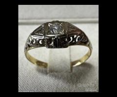 ANELLO ORO ANTICO ART DECO CON DIAMANTE NATURALE