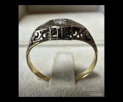 ANELLO ORO ANTICO ART DECO CON DIAMANTE NATURALE