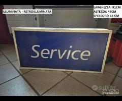 Insegna Service Luminosa Per Officina - Garage