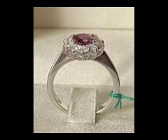 ANELLO ORO 18kt. DIAMANTI E RUBINO NATURALE CERT. - 6