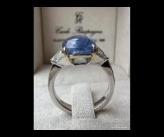 ANELLO ORO 18kt. CON DIAMANTI E ZAFFIRO NATURALE
