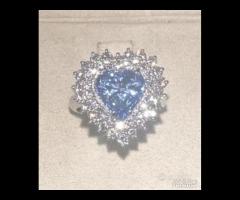 ANELLO CUORE ORO 18kt. DIAMANTI E ZAFFIRO CUORE - 6