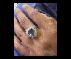 ANELLO CUORE ORO 18kt. DIAMANTI E ZAFFIRO CUORE - 7