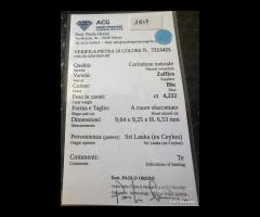 ANELLO CUORE ORO 18kt. DIAMANTI E ZAFFIRO CUORE - 10