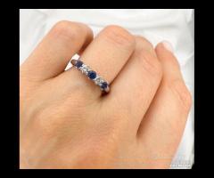 ANELLO FEDINA ORO 18kt. DIAMANTI E ZAFFIRI BLU