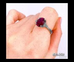 ANELLO ORO 18kt. CON DIAMANTI E TORMALINA ROSA