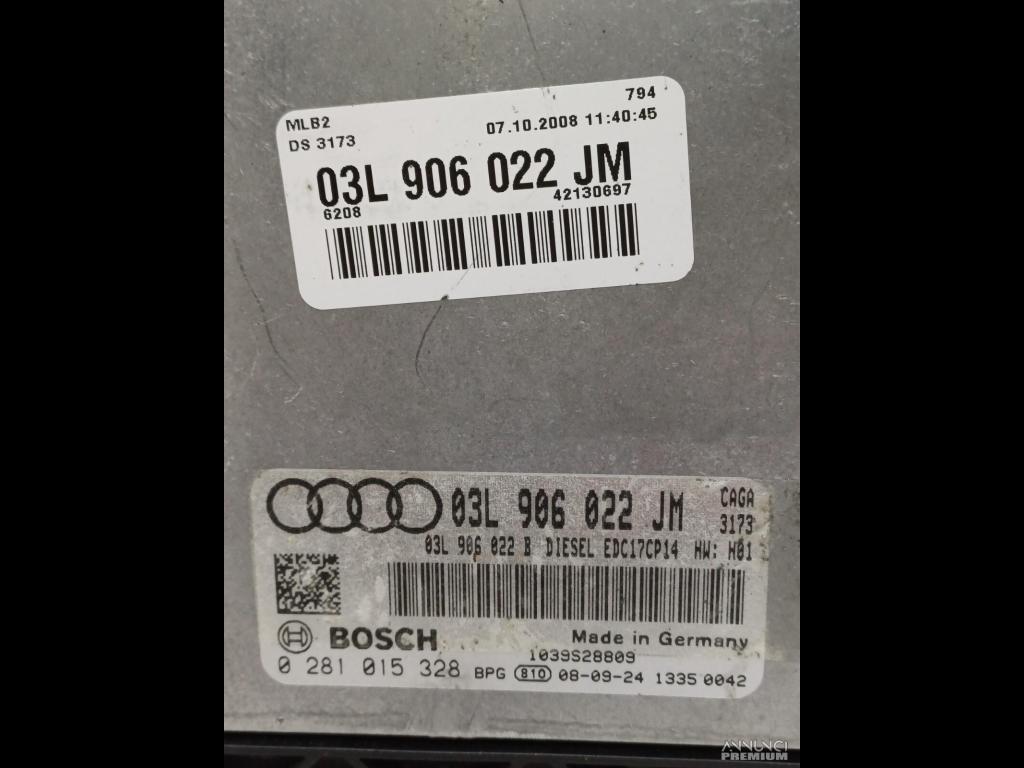 CENTRALINA MOTORE ECU 2008 AUDI A4 B8  CAGA 03L906 - 3/15