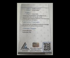COLLANA ORO 18kt. DIAMANTI SMERALDO CUORE COLOMBIA
