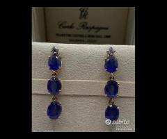 PAIO ORECCHINI ORO18kt. CON DIAMANTI E ZAFFIRI