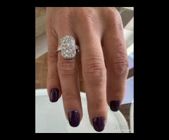 ANELLO ANTICO IN PLATINO DIAMANTI ANTICHI CUSCINO - 8