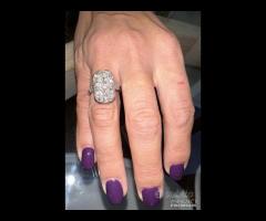 ANELLO ANTICO IN PLATINO DIAMANTI ANTICHI CUSCINO - 10