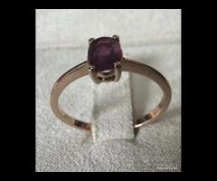 ANELLO SOLITARIO ORO ROSA 18kt. CON RUBINO OVALE