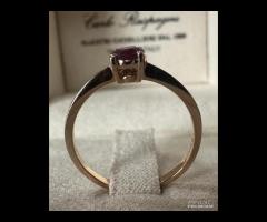 ANELLO SOLITARIO ORO ROSA 18kt. CON RUBINO OVALE